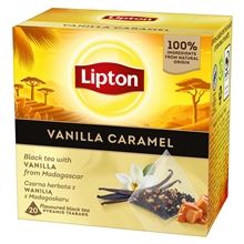 Lipton černý čaj aromatizovaný s vanilkou a karamelem 