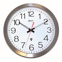 Nástěnné rádiem řízené hodiny Orium - vodotěsné, stříbrné