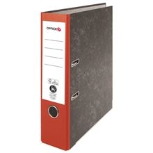 Pákový pořadač Officeo - A4, kartonový, šíře hřbetu 7,5 cm, mramor, červený hřbet