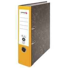 Pákový pořadač Officeo - A4, kartonový, šíře hřbetu 7,5 cm, mramor, žlutý hřbet