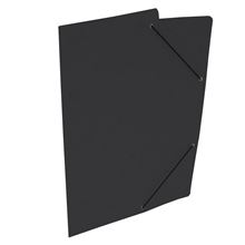 Prešpánové desky s gumičkou bez chlopní HIT Office - A4, černé, 20 ks