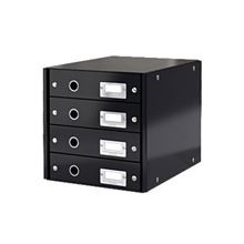 Zásuvkový box Leitz Click&Store WOW - 4 zásuvky, černý