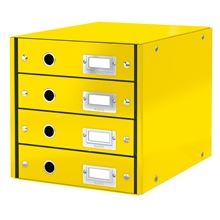Zásuvkový box Leitz Click&Store WOW - 4 zásuvky, žlutá