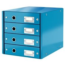 Zásuvkový box Leitz Click&Store WOW - 4 zásuvky, modrá