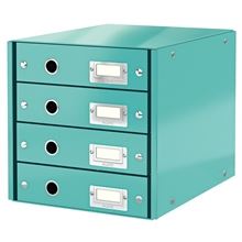 Zásuvkový box Leitz Click&Store WOW - 4 zásuvky, ledově modrá