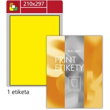 Fluorescentní etikety S&K Label - žluté, 210 x 297 mm, 100 ks