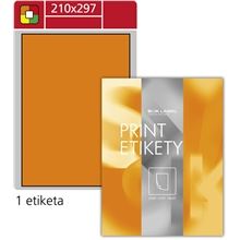 Fluorescentní etikety S&K Label - oranžové, 210 x 297 mm, 100 ks