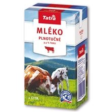 Trvanlivé mléko Tatra - plnotučné, 1 l, 3,5% tuku