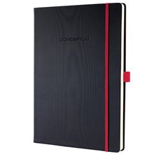 Záznamní kniha Sigel Conceptum - Hardcover, A5, linkovaná, černo-červená