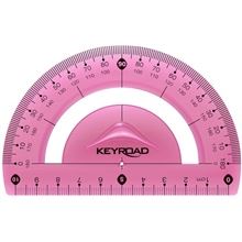 Úhloměr KEYROAD - 10cm, ohebný, růžový