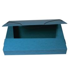 Prešpánový box na spisy - A4, s gumičkou, modrý