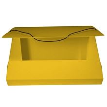 Prešpánový box na spisy - A4, s gumičkou, žlutý