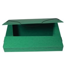 Prešpánový box na spisy - A4, s gumičkou, zelený