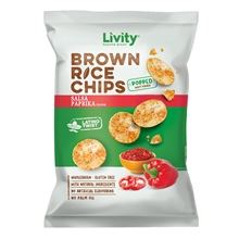 Rýžové chipsy Livity - s paprikou, 60 g