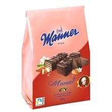 Oplatky Manner - Mozart, mandlovo-lískooříškové, v čokoládě, 300 g