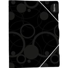 Desky s chlopněmi a gumičkou Black&White - A4, plastové, černé, 1 ks