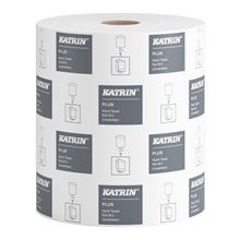 Papírové ručníky v roli Katrin Plus - 2vrstvé, bílé, 6 rolí