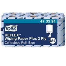 Papírové utěrky v roli Tork Reflex - M4, 2vrstvé, modré, 6 rolí