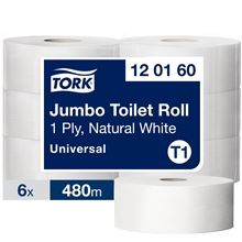 Toaletní papír Tork Jumbo - univerzální, 1 vrstvý, recykl, 260 mm, 6 rolí