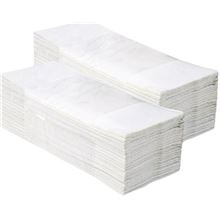 Skládané papírové ručníky - premium, 2vrstvé, bílé, 3 000 ks