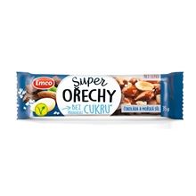 Tyčinka Emco Super ořechy - čokoláda a mořská sůl, bez přidaného cukru, 35 g