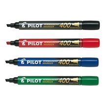 Permanentní popisovač Pilot 400 - zkosený hrot, sada 4 barev
