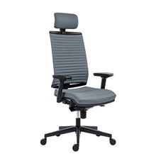 Kancelářská židle Omnia Ribbed - s podhlavníkem, šedá