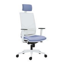 Kancelářská židle Omnia White, SY - synchro, světle modrá
