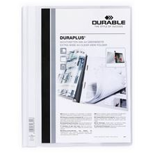 Plastový rychlovazač Durable - A4, s kapsou, bílé, 1 ks