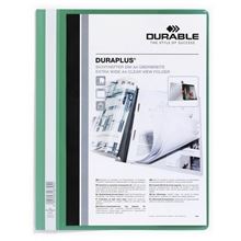 Plastový rychlovazač Durable - A4, s kapsou, zelené, 1 ks