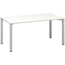 Psací stůl Alfa 200 - 160 x 80 cm, bílý/stříbrný