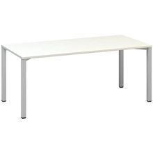 Psací stůl Alfa 200 - 180 x 80 cm, bílý/stříbrný