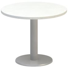 Jednací stůl Alfa 400 - 70 cm, nízký, bílý/stříbrný