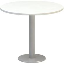 Jednací stůl Alfa 400 - 90 cm, bílý/stříbrný