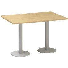 Jednací stůl Alfa 400 - 120 cm, divoká hruška/stříbrný