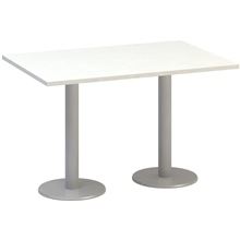 Jednací stůl Alfa 400 - 120 cm, bílý/stříbrný