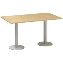Jednací stůl Alfa 400 - 140 cm, divoká hruška/stříbrný