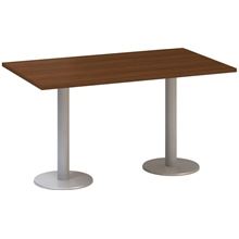 Jednací stůl Alfa 400 - 140 cm, ořech/stříbrný