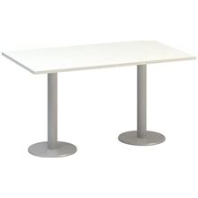Jednací stůl Alfa 400 - 140 cm, bílý/stříbrný