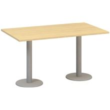 Jednací stůl Alfa 400 - 140 cm, dub Vicenza/stříbrný