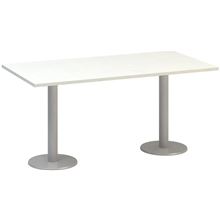 Jednací stůl Alfa 400 - 160 cm, bílý/stříbrný