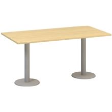 Jednací stůl Alfa 400 - 160 cm, dub Vicenza/stříbrný