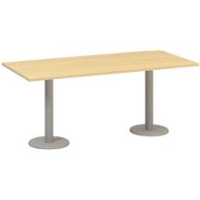 Jednací stůl Alfa 400 - 180 cm, dub Vicenza/stříbrný