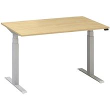Výškově stavitelný stůl ALFA UP - 120 cm, divoká hruška/stříbrný