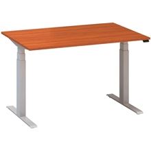 Výškově stavitelný stůl ALFA UP - 120 cm, třešeň/stříbrný