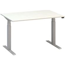 Výškově stavitelný stůl ALFA UP - 120 cm, bílý/stříbrný