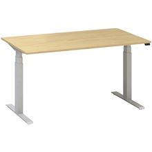 Výškově stavitelný stůl ALFA UP - 140 cm, divoká hruška/stříbrný