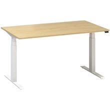 Výškově stavitelný stůl ALFA UP - 140 cm, divoká hruška/bílý