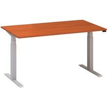 Výškově stavitelný stůl ALFA UP - 140 cm, třešeň/stříbrný