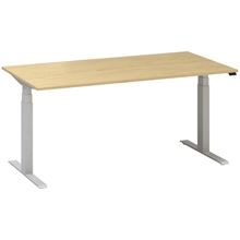 Výškově stavitelný stůl ALFA UP - 160 cm, divoká hruška/stříbrný